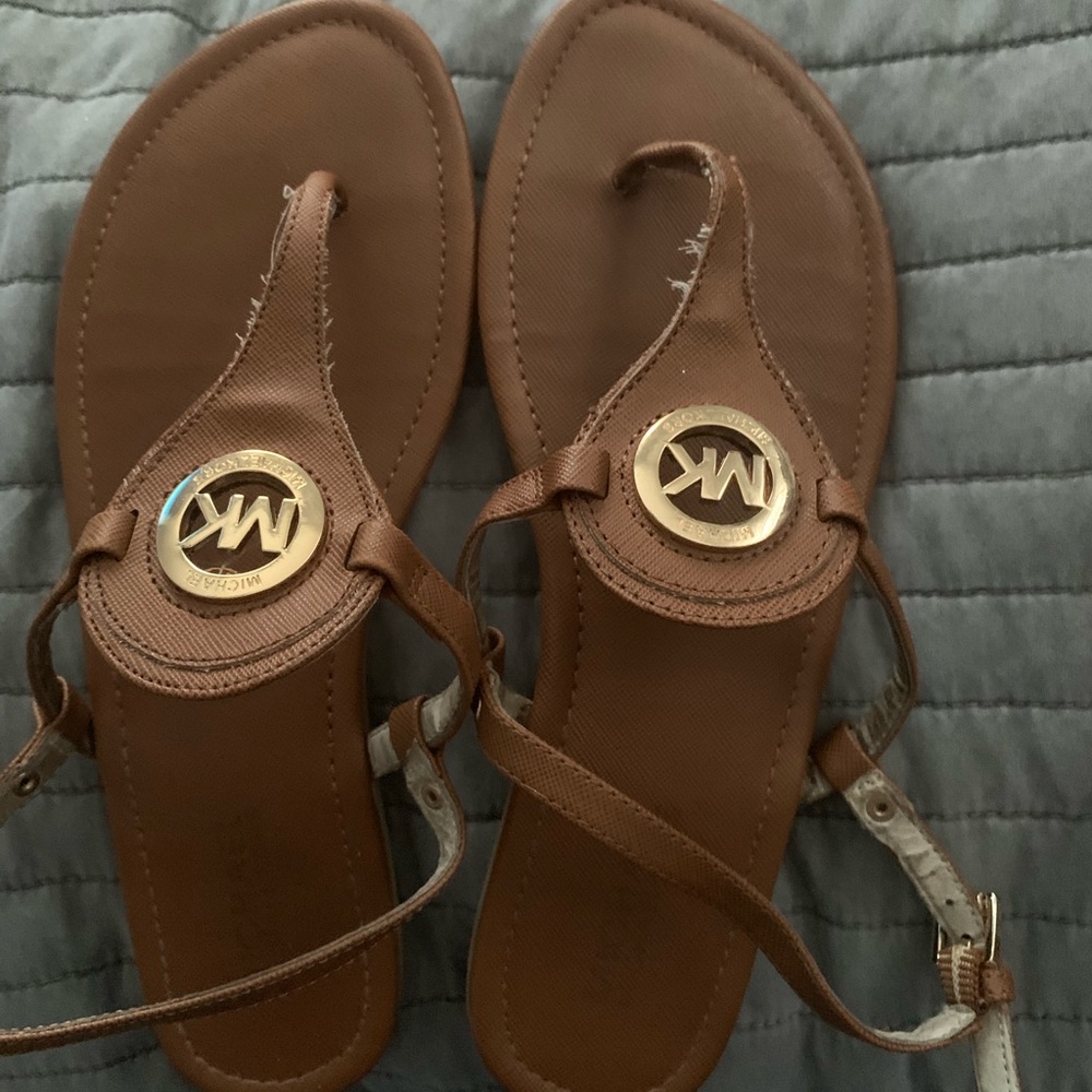 Michael Kors Brown Leather Sandals